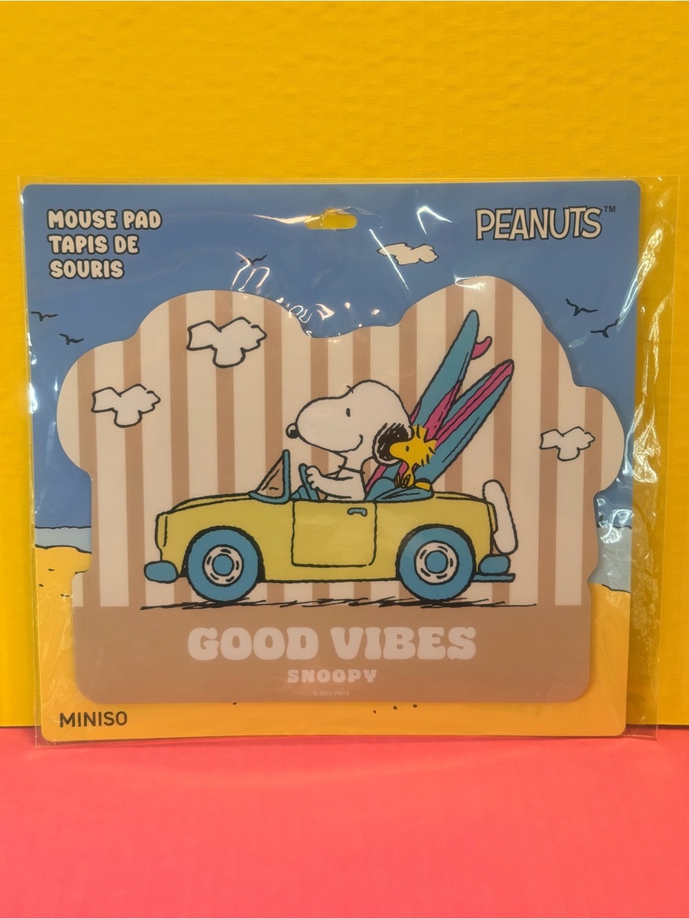 Peanuts Snoopy 'Good Vibes' Mouse Pad - Yellow & Blue